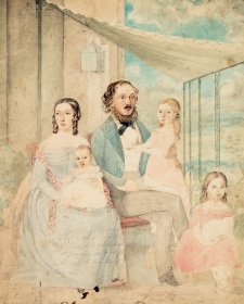 The artist and her family, c. 1854 by Martha Berkeley