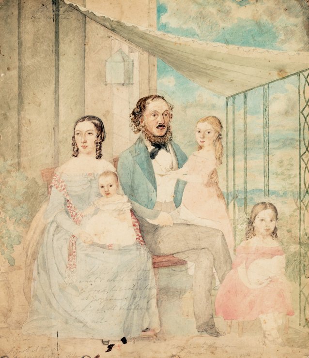 The artist and her family, c. 1854