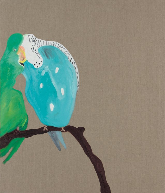 Two parakeets, 2013 by Darren McDonald
Courtesy of Maryclare Los