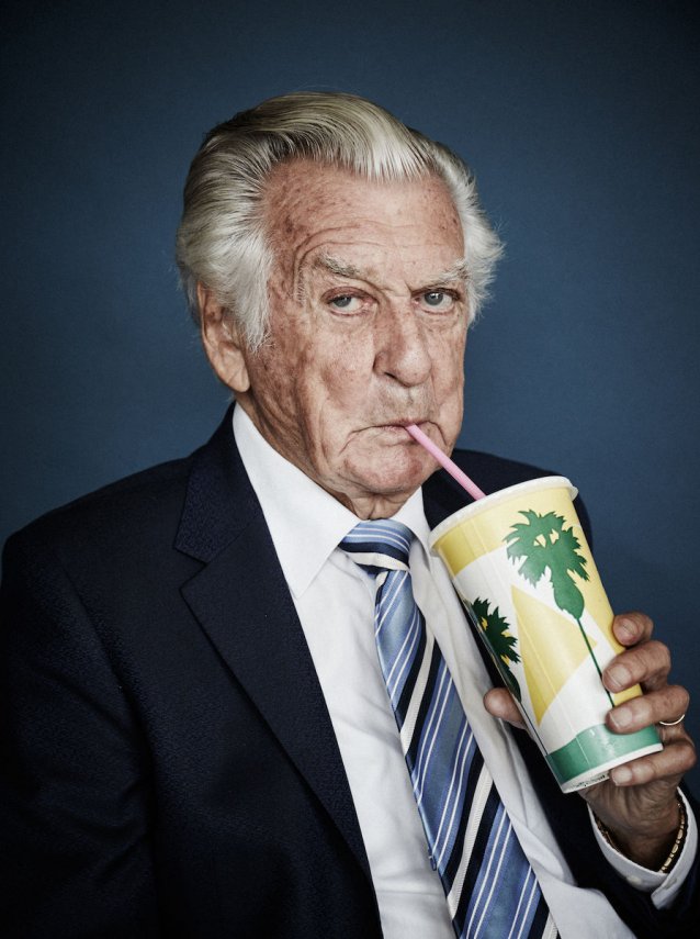 The Honourable Bob Hawke savouring a strawberry milkshake, 2017