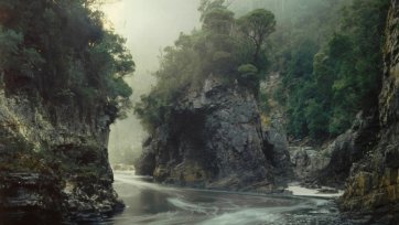 Rock Island Bend. Franklin River, South West Tasmania, 1979 by Peter Dombrovskis