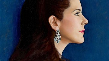 Study for commissioned portrait of HRH Crown Princess Mary of Denmark (profile head study)