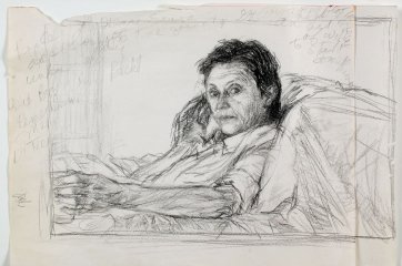 Study for portrait of Helen Garner, 2005 by Jenny Sages Study for portrait of Helen Garner, 2005 by Jenny Sages