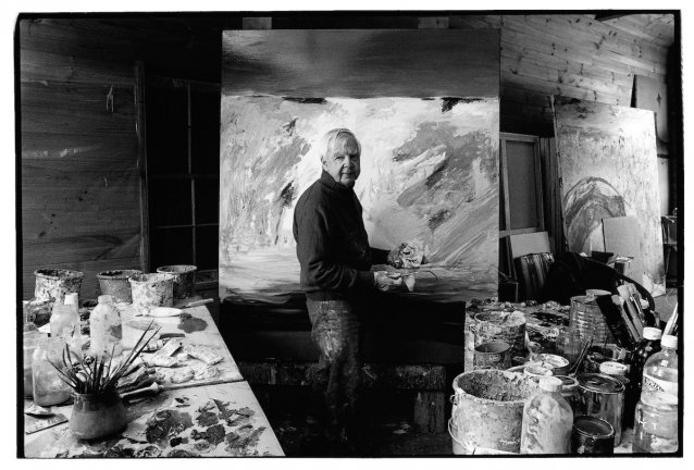 Arthur Boyd with horse hair brush - Bundanon 1993