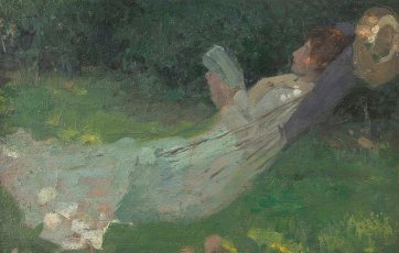 Study for ‘The love story’, c.1903 by E Phillips Fox (1865–1915)