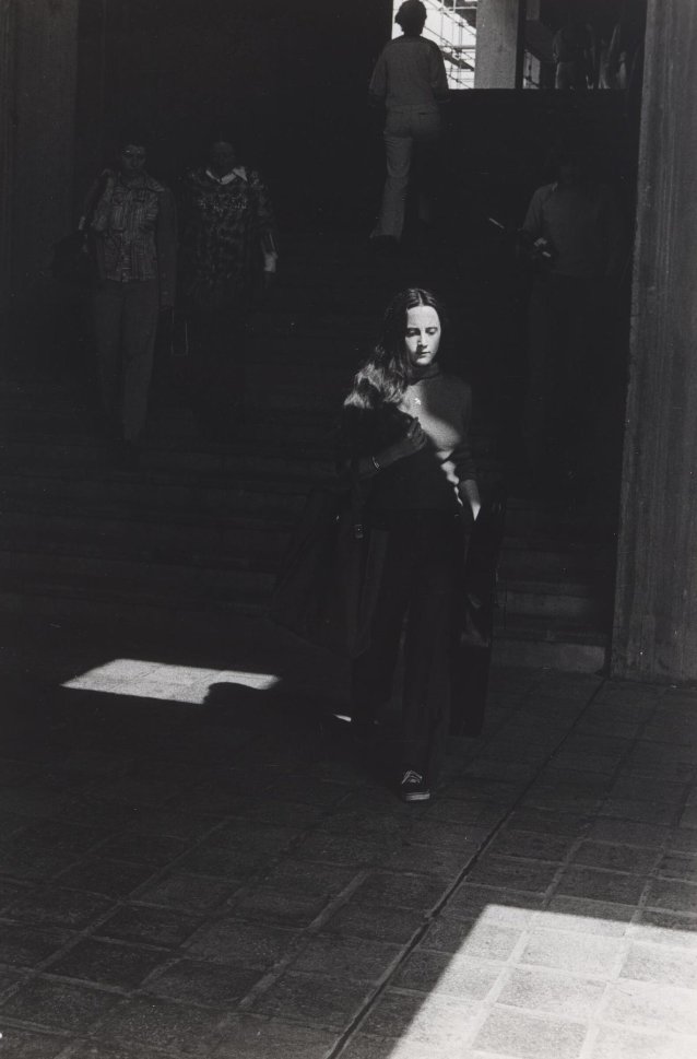 Woman in shadows, Macquarie University, 1977