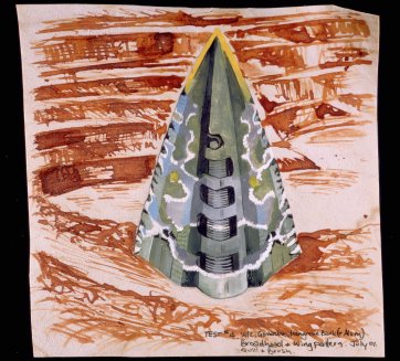 Preparatory study for 'Nothing's as precious as a hole in the ground'. Test #4 Broadhead and wing pattern, 2001 by eX de Medici Preparatory study for 'Nothing's as precious as a hole in the ground'. Test #4 Broadhead and wing pattern, 2001 by eX de Medici