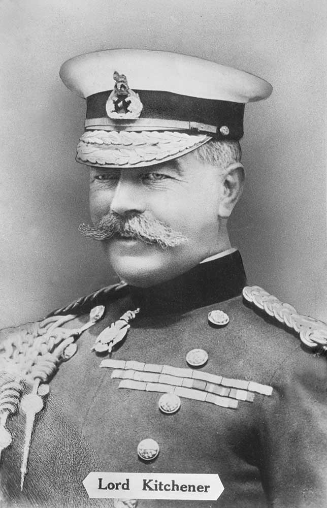 Studio portrait of Lord Kitchener, British Secretary of State for War, 1914 by J Russell & Sons