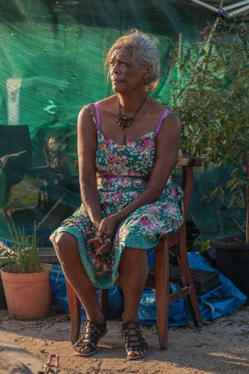 An Afternoon (Aunty Jenny Munro at the Redfern Aboriginal Tent Embassy)