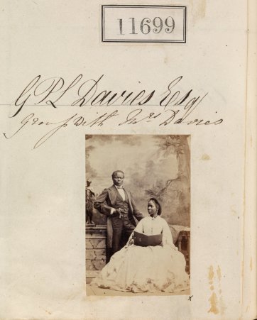 Sarah Davies (formerly Forbes Bonetta) and James Pinson Labulo Davies, 1862 by Camille Silvy
