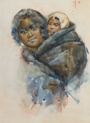 Maori Woman and Child