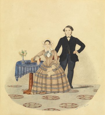 Adam and Caroline Newitt 1855 by Charles Henry Theodore Costantini