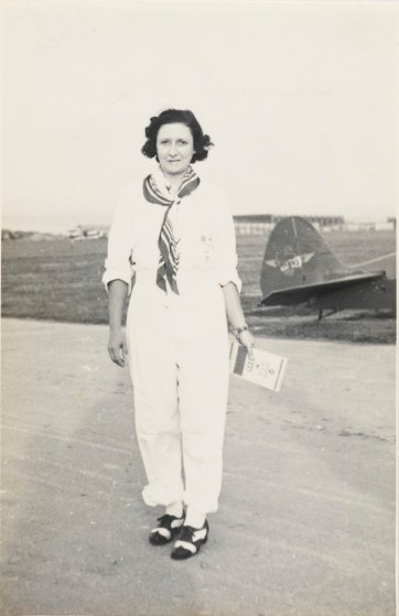 Mrs Bonney flying from Australia to South Africa via Siam. Singapore 1937 (full length portrait) by an unknown artist Mrs Bonney flying from Australia to South Africa via Siam. Singapore 1937 (full length portrait) by an unknown artist