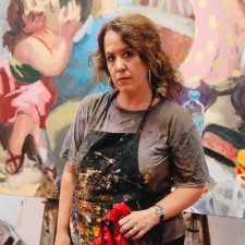 Wendy Sharpe in her studio