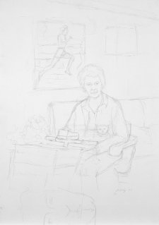 Preparatory study for Betty Cuthbert
