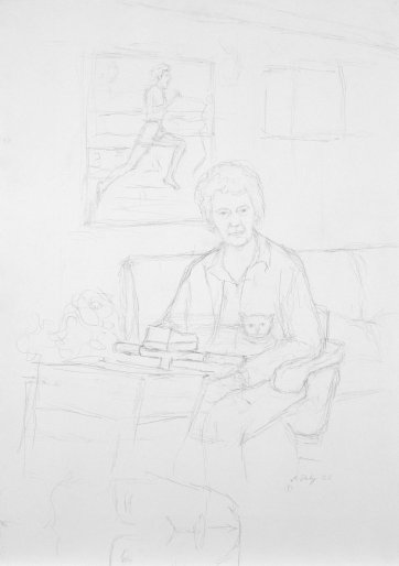 Preparatory study for Betty Cuthbert