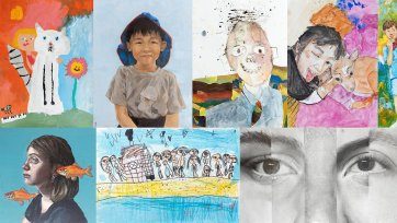 Twelve portraits of finalists for the Little Darlings Youth Portrait Prize 2023
