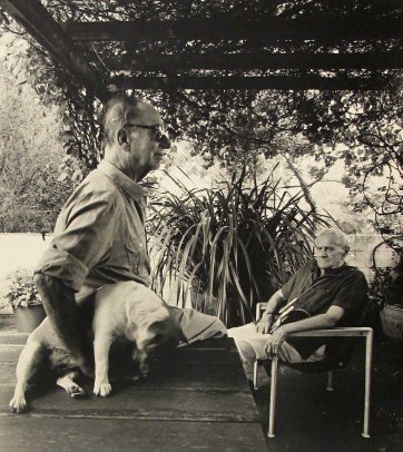 Patrick White and Manoly Lascaris, 1987 by Max Dupain Patrick White and Manoly Lascaris, 1987 by Max Dupain