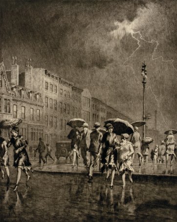 Break in the Thunderstorm, 1930 by Martin Lewis