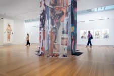 Visitors in Portrait23: Identity featuring works by Atong Atem, Dylan Mooney and Deborah Kelly.