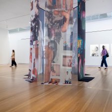 Visitors in Portrait23: Identity featuring works by Atong Atem, Dylan Mooney and Deborah Kelly.