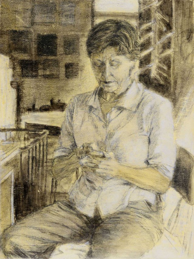 Study (a) for portrait of Helen Garner