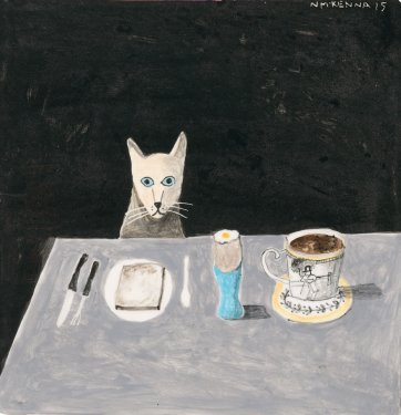 Cat at table, 2015 by Noel McKenna
Courtesy of the artist