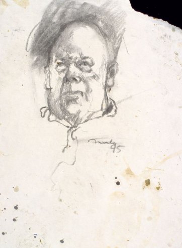 Preliminary sketch of Les Murray, 1995 by David Naseby Preliminary sketch of Les Murray, 1995 by David Naseby