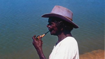 Ginger Riley at the Limmen River, Northern Territory