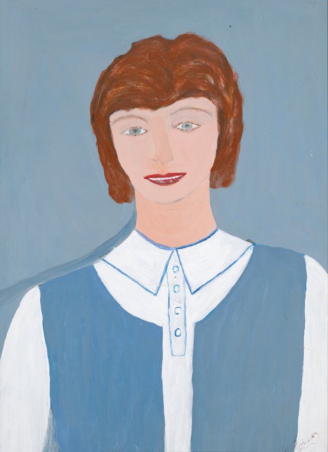 Untitled (girl in blue and white uniform) by Violet Frisby