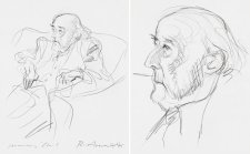 Two portraits of Manning Clark (seated recto), (head, verso)