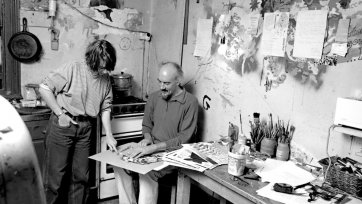 Mike Brown and Liz Land in Kitchen