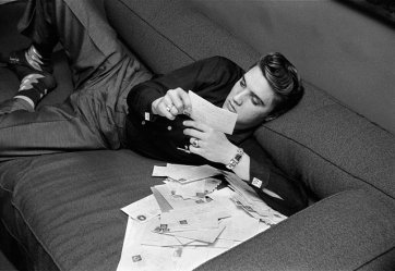 Reading fan letters, New York City. March, 17, 1956 by Alfred Wertheimer