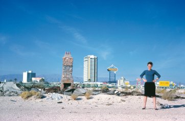 Denise Scott Brown in front of The Strip, Las Vegas, NV, USA, 1966 Robert Venturi