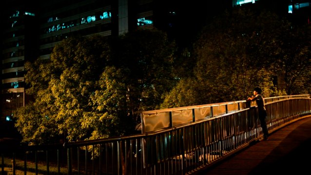Waiting on the bridge on Da Liu Shu Road for something to happen to me, Beijing 2011, 2014