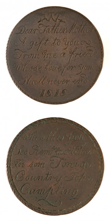 Convict love token from John Camplin, 1818
