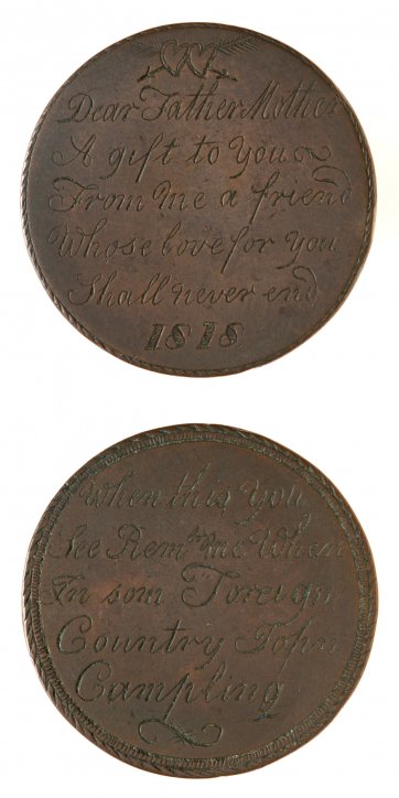 Convict love token from John Camplin, 1818
