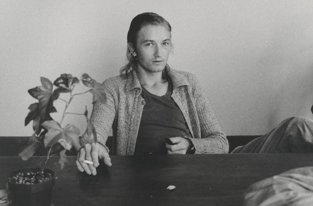Esben Storm sitting at a table, c. 1976