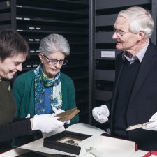 Curator, Joanna Gilmour with donors Peronelle and Jim Windeyer.