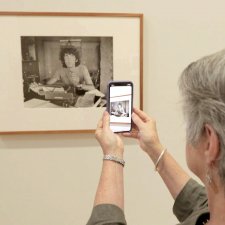 A phone recognising a photograph on a gallery wall