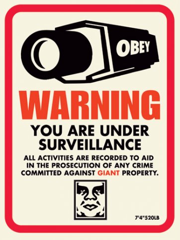Warning Surveillance, 2000 by Shepard Fairey