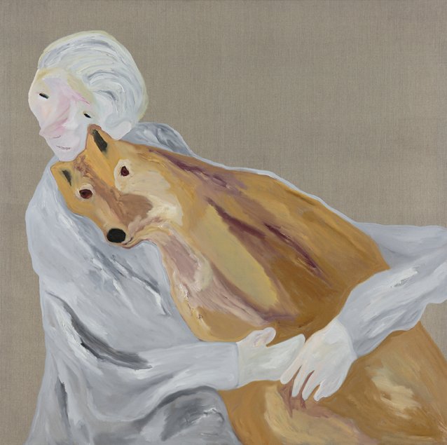 Dr Jane Goodall with dingo, 2015 by Darren McDonald
Private collection, Melbourne and courtesy of Scott Livesey Galleries