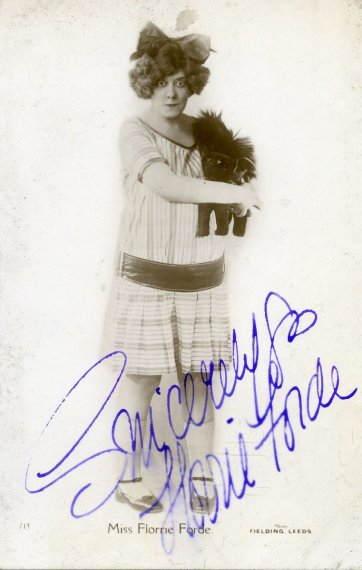 Miss Florrie Ford (Christmas pantomine with toy cat), 1930 by Fielding, Leeds Miss Florrie Ford (Christmas pantomine with toy cat), 1930 by Fielding, Leeds