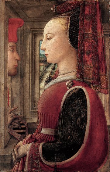 Portrait of a Woman with a Man at a Casement, c. 1440