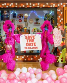 The Huxleys in front of 'Kaylene TV', 2023 by Kaylene Whiskey