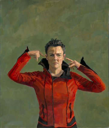 Vegan in a leather coat (self portrait), 2022 Jenny Rodgerson