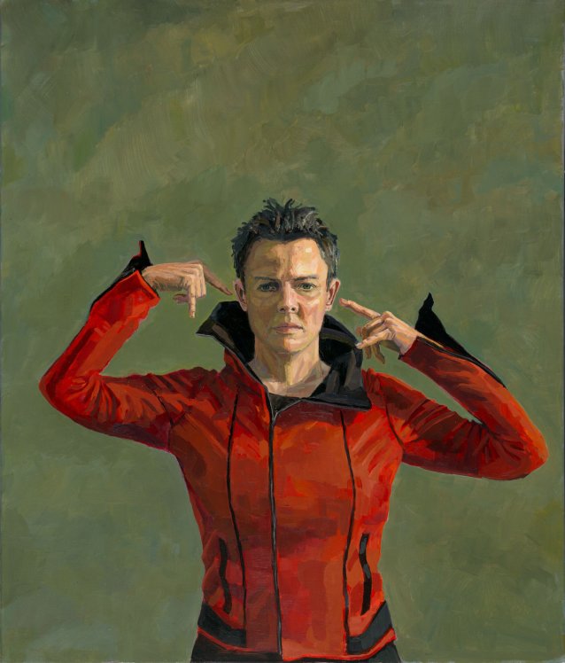 Vegan in a leather coat (self portrait), 2022