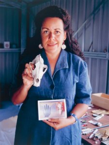 Fiona Foley in her studio at Hervey Bay