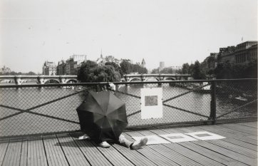 Brett Whiteley with an umbrella in Paris, c. 1989 by an unknown artist Brett Whiteley with an umbrella in Paris, c. 1989 by an unknown artist