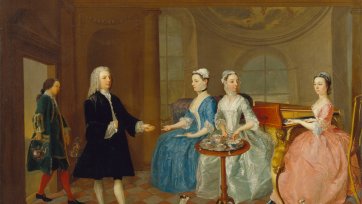 A Family Being Served with Tea, ca. 1745 by an unknown artist